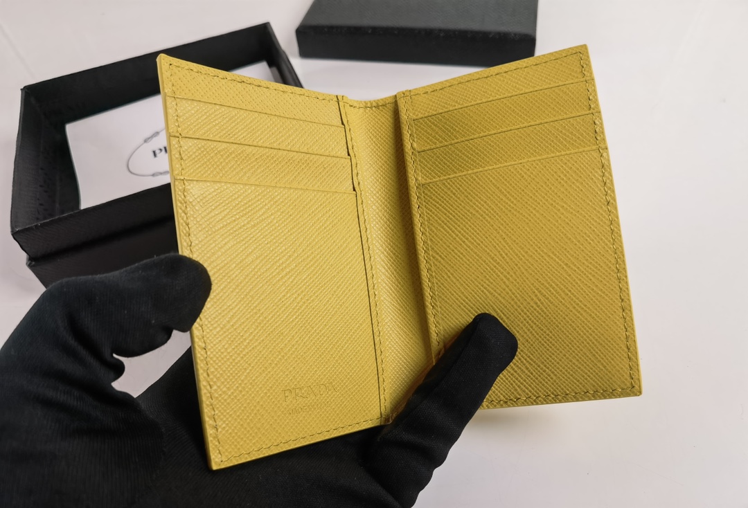 Prada Saffiano Leather Wallet Yellow 2MC101