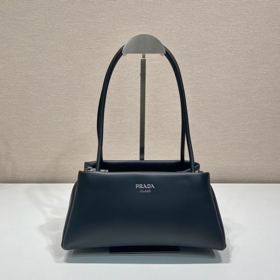 Prada Small Leather Shoulder Bag Black 1BA368