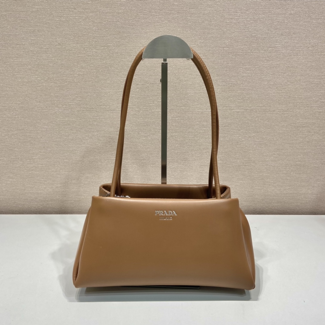 Prada Small Leather Shoulder Bag Brown 1BA368