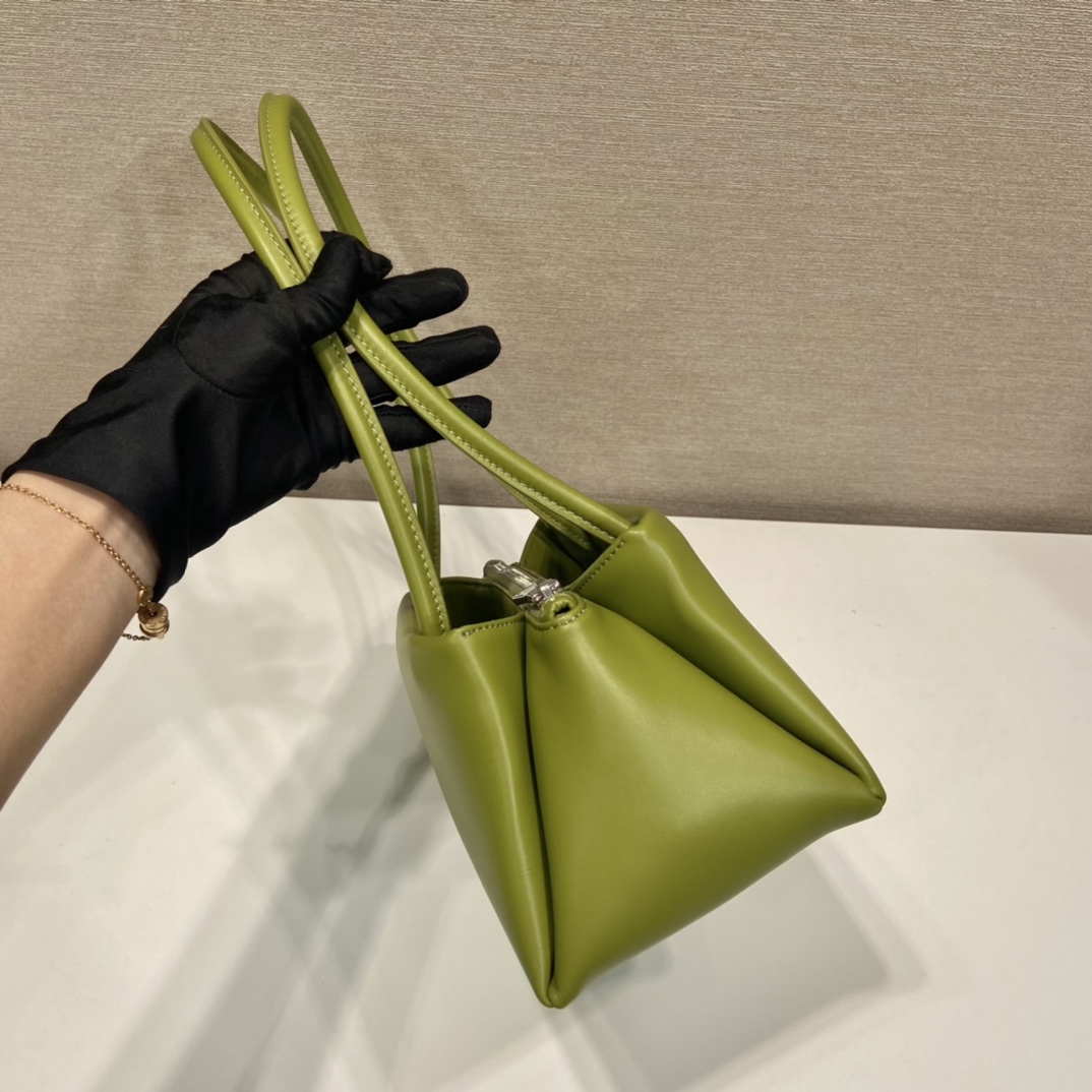 Prada Small Leather Shoulder Bag Green 1BA368