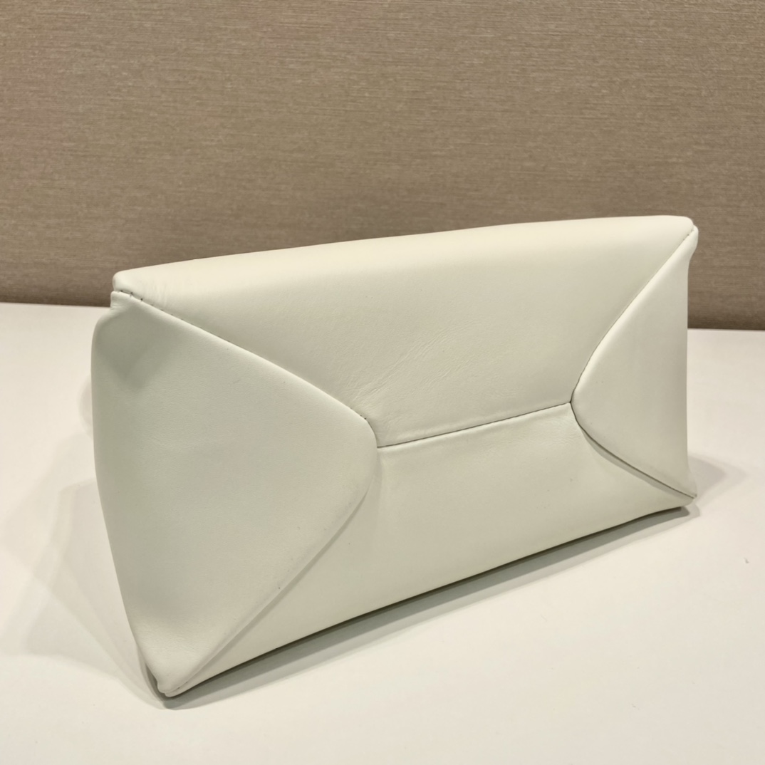 Prada Small Leather Shoulder Bag White 1BA368