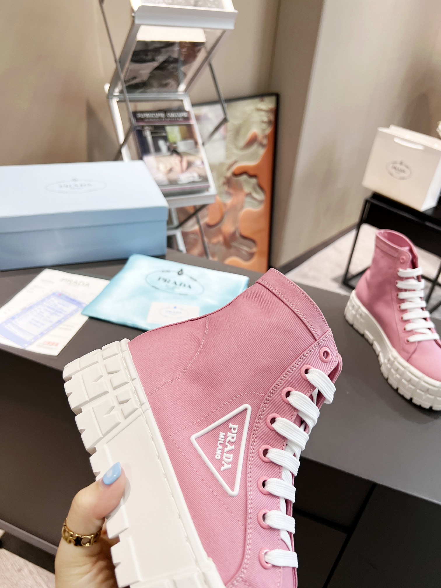 Prada Wheel High-top Canvas Sneakers-0002 35-41