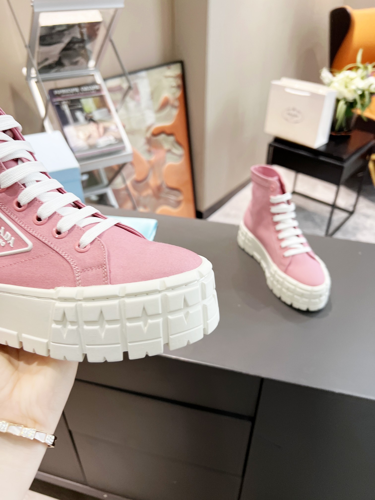 Prada Wheel High-top Canvas Sneakers-0002 35-41