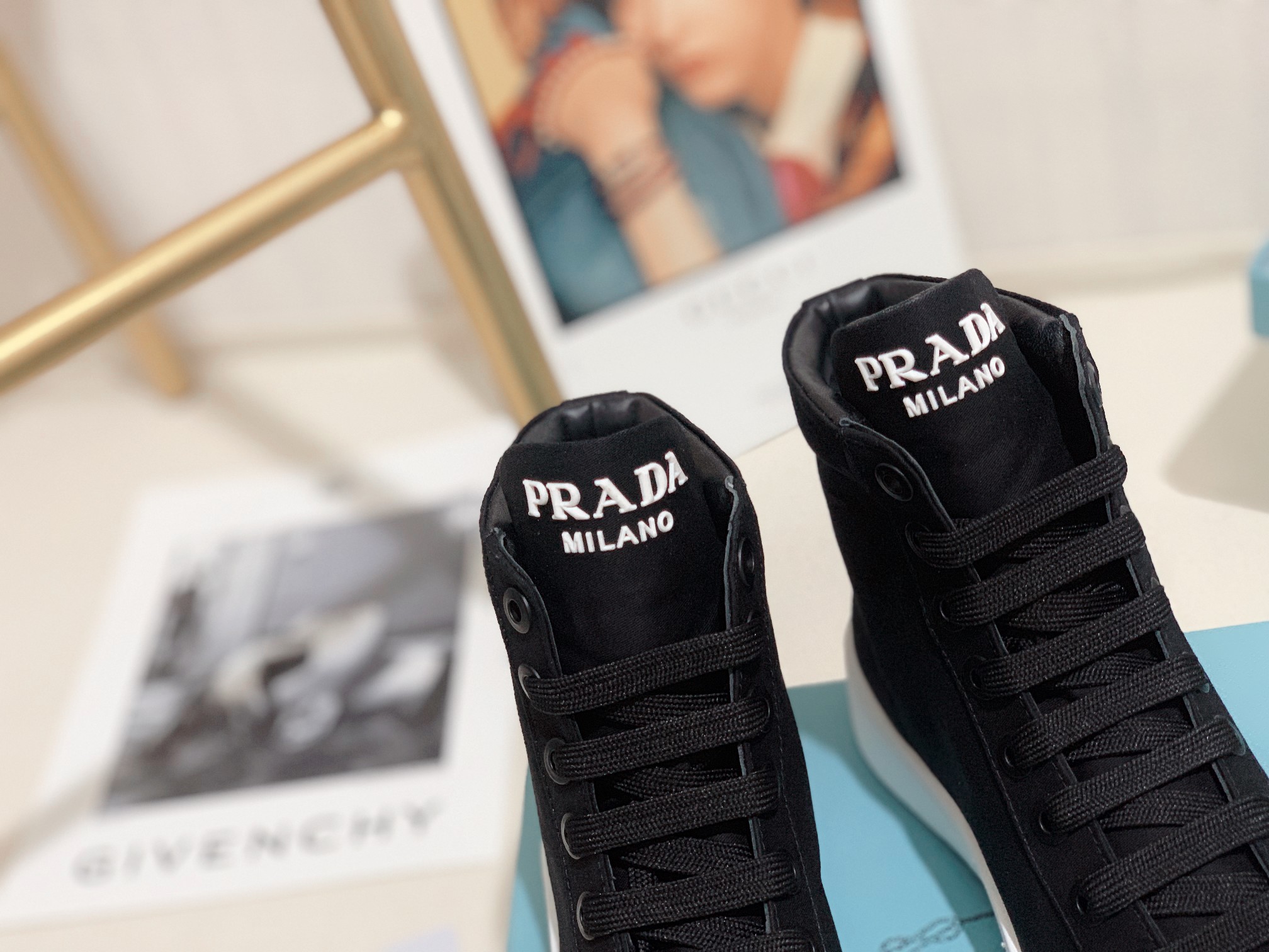 Prada Wheel High-top Canvas Sneakers-0006 35-41