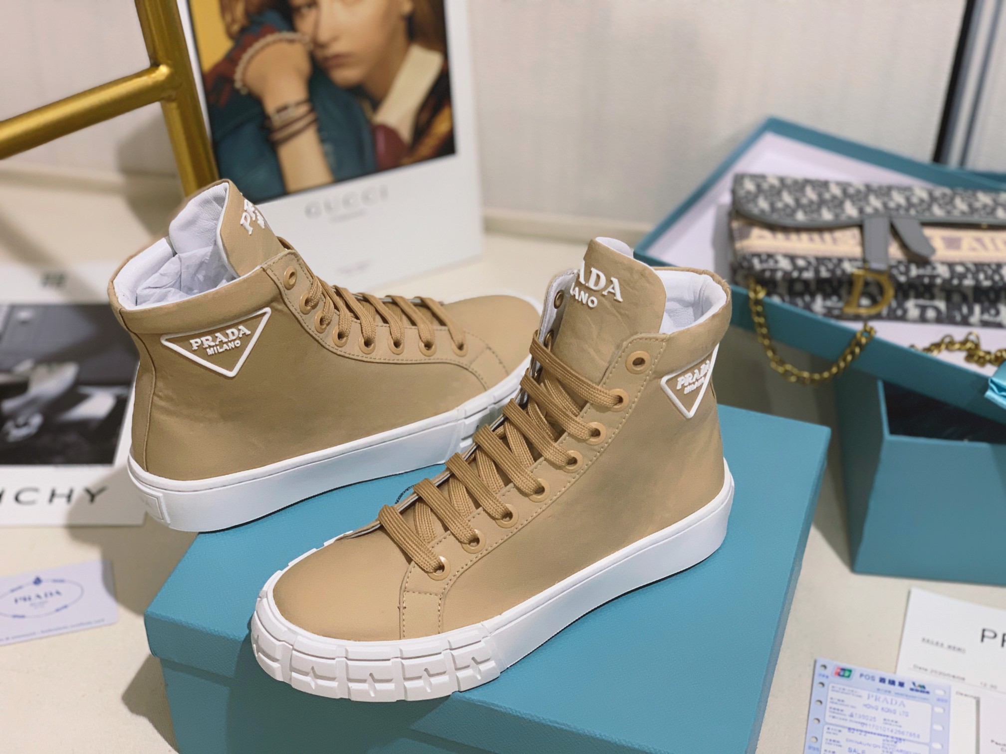 Prada Wheel High-top Canvas Sneakers-0007 35-41