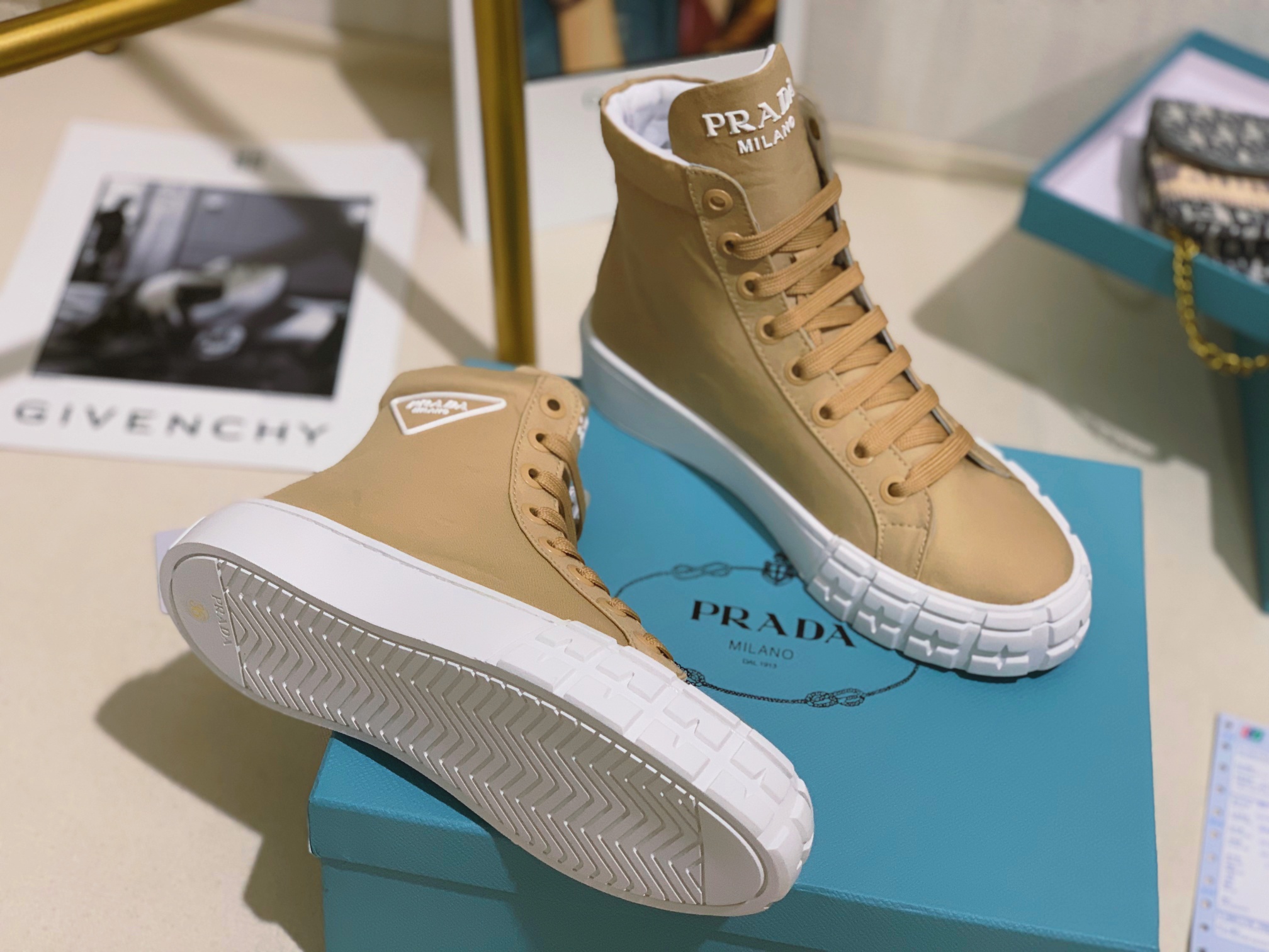 Prada Wheel High-top Canvas Sneakers-0007 35-41