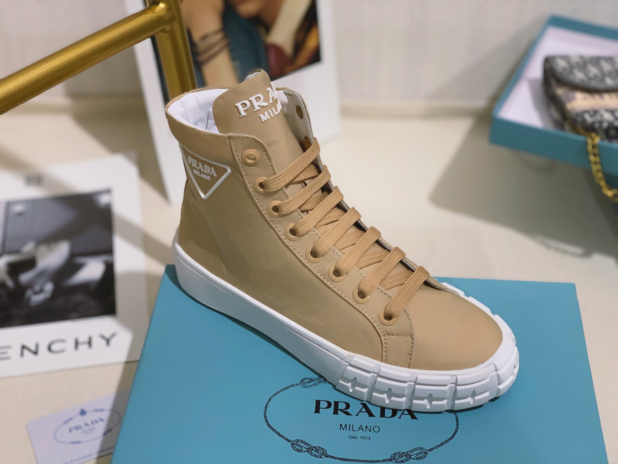 Prada Wheel High-top Canvas Sneakers-0007 35-41