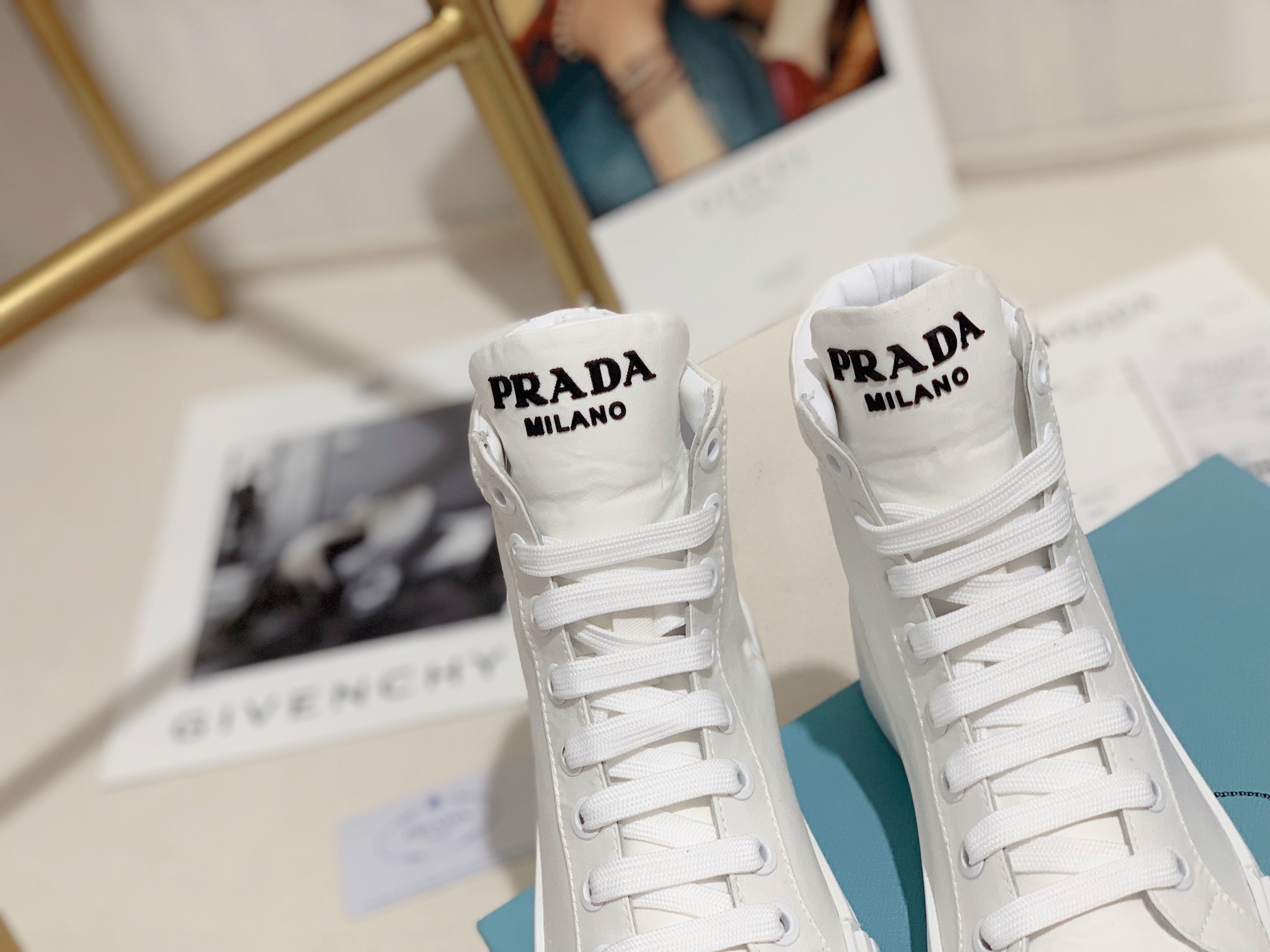 Prada Wheel High-top Canvas Sneakers-0008 35-41