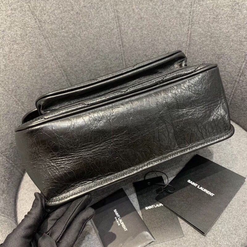 Replcai Saint Laurent NIKI Medium Bag in Crinkled Vintage Leather Black