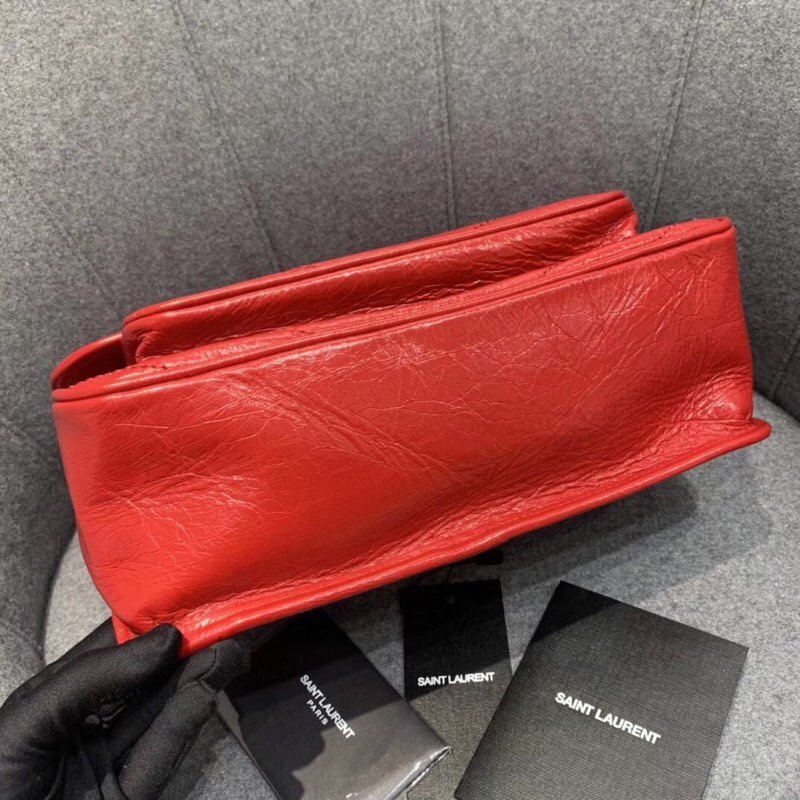 Replcai Saint Laurent NIKI Medium Bag in Crinkled Vintage Leather Red