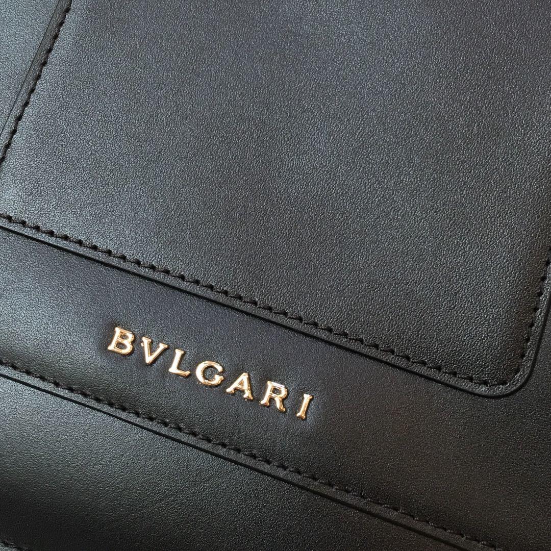 Replcia Bvlgari Serpenti Forever Crossbody Bag in Black Calf Leather