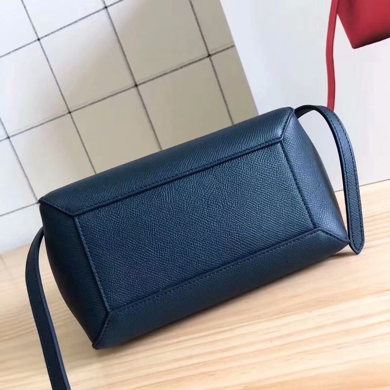 Replcia Celine Nano Belt Bag in Grained Calfskin Blue