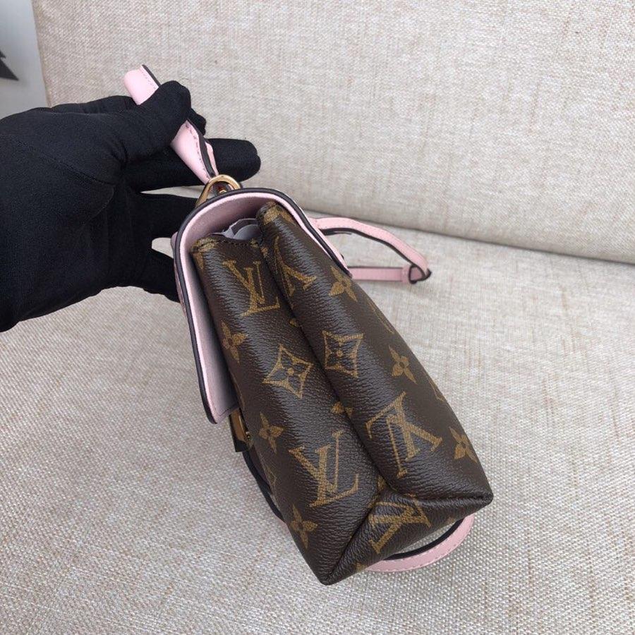 Replica  Louis Vuitton M44080 Women Locky BB Bag Monogram Coated Canvas and Smooth Cowhide Leather Rose Poudre