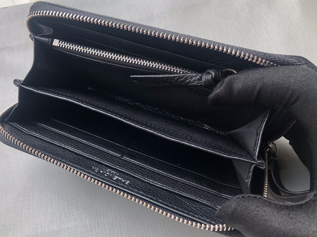 Replica Balenciaga Zipper Wallet Black-1