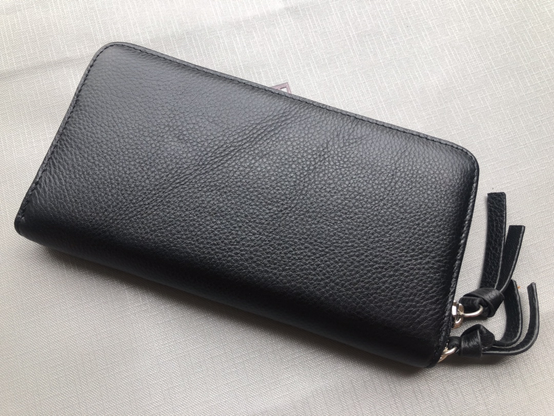 Replica Balenciaga Zipper Wallet Black-1