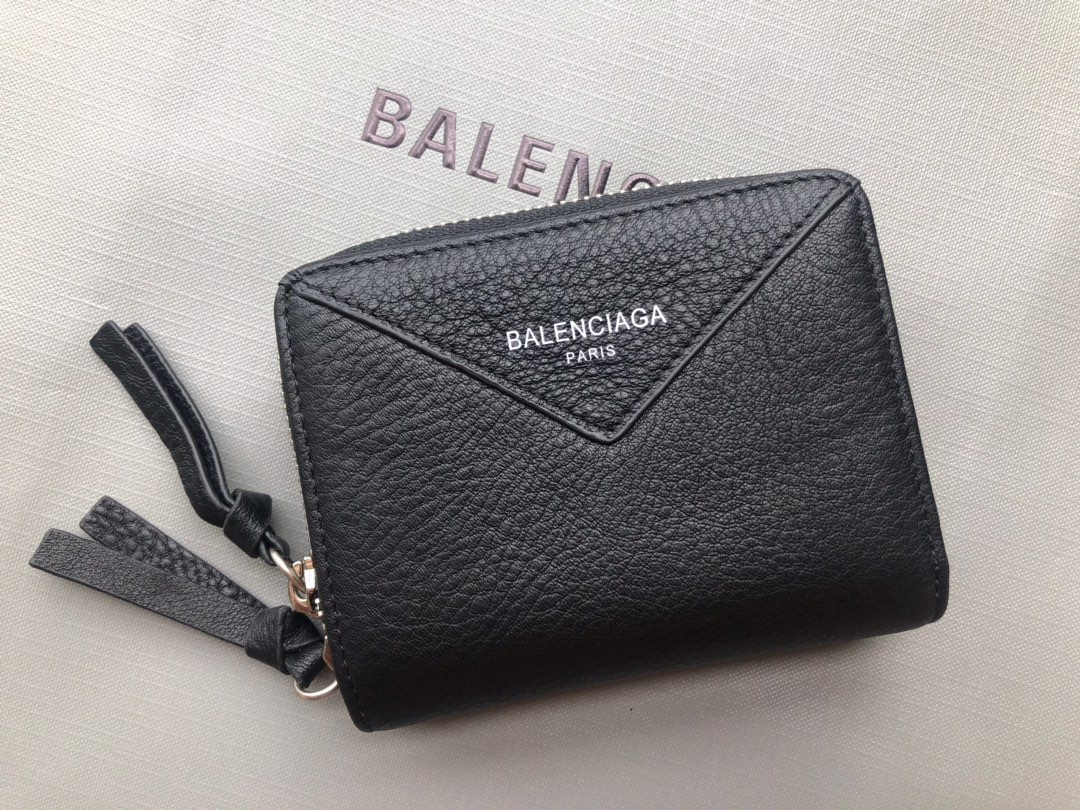 Replica Balenciaga Zipper Wallet Black-2