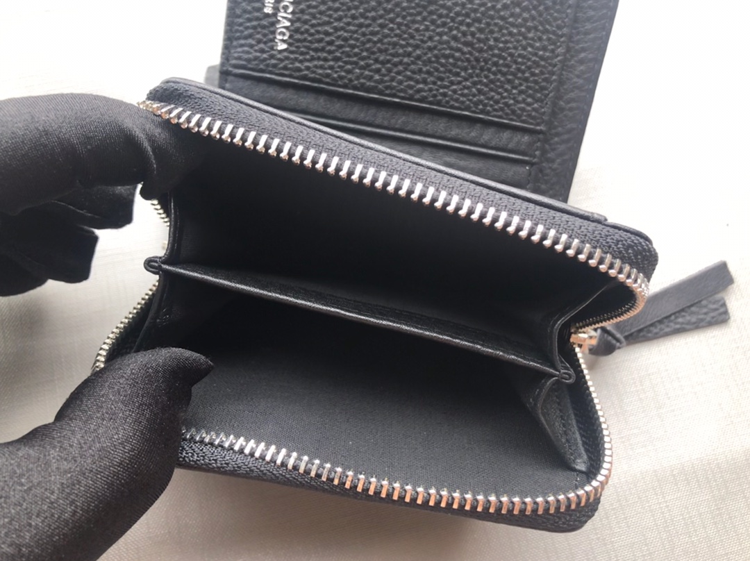 Replica Balenciaga Zipper Wallet Black-2