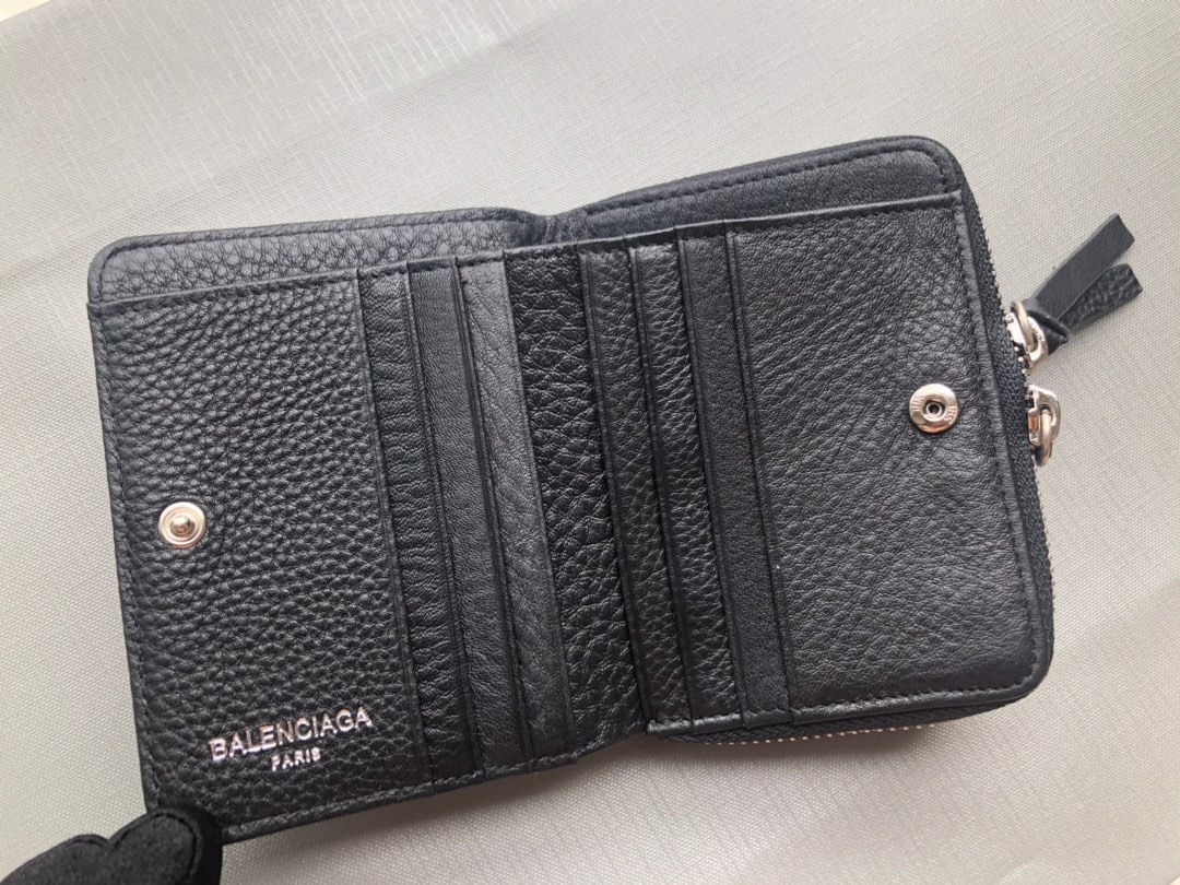 Replica Balenciaga Zipper Wallet Black-2