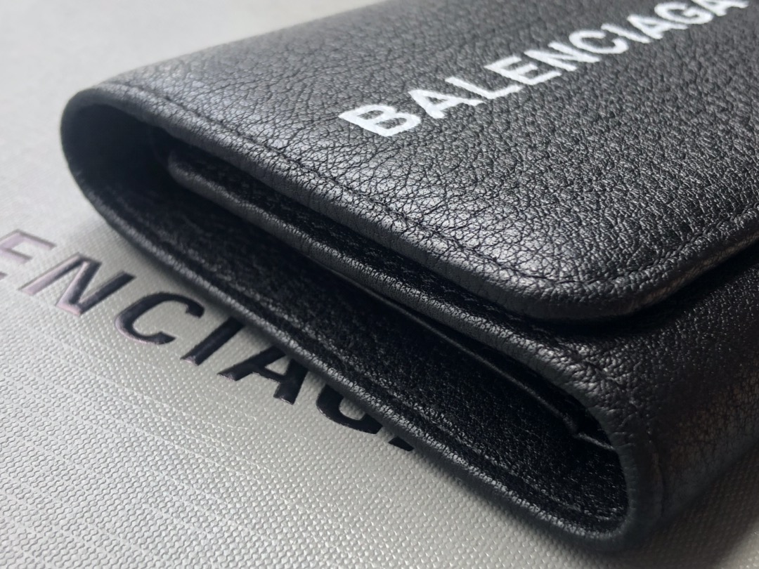 Replica Balenciaga Zipper Wallet Black-5