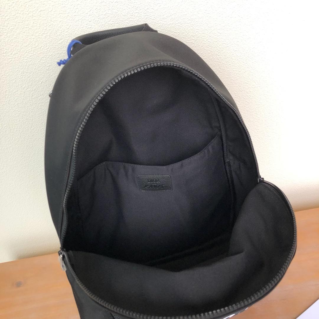 Replica Black Nylon DIOR x KAWS Rider Backpack Pink Logo