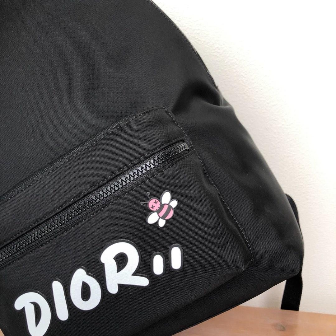 Replica Black Nylon DIOR x KAWS Rider Backpack White Logo