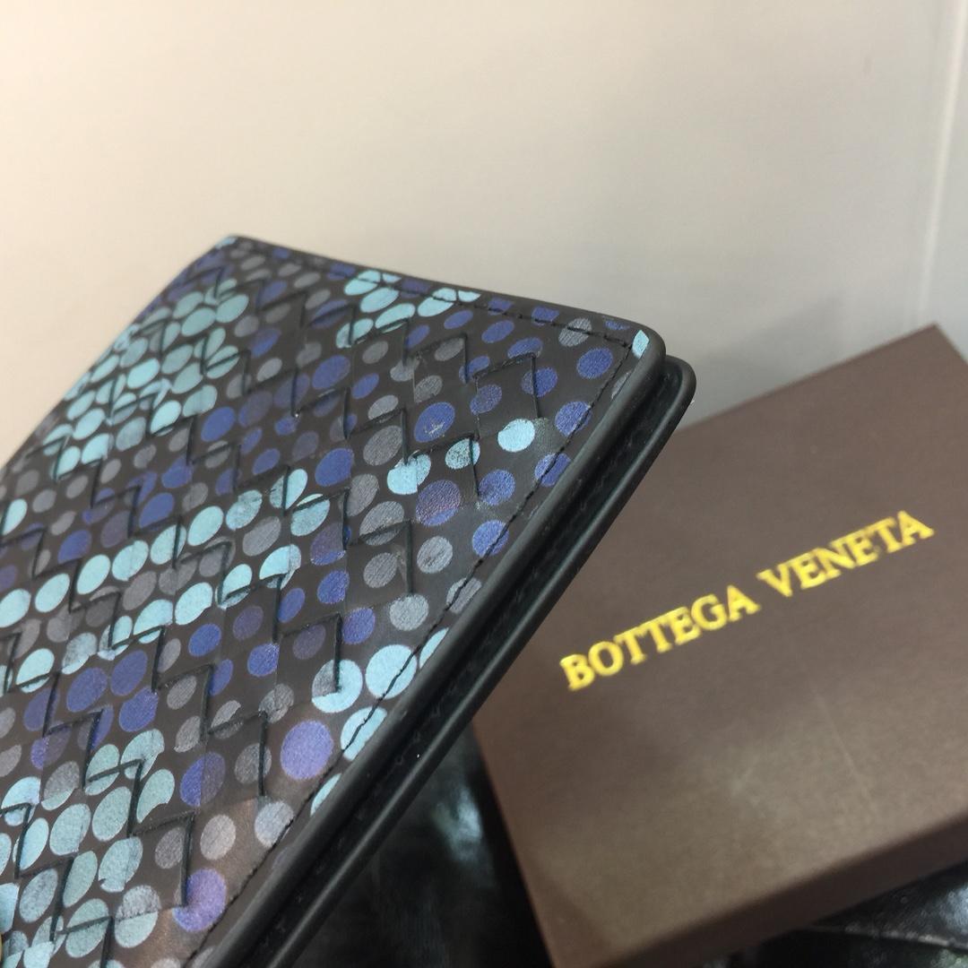 Replica Bottega Veneta Men Billfold In Tartan Dots Tourmaline 113993