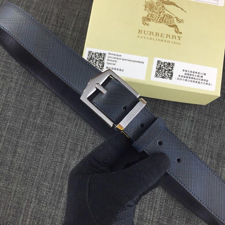 Replica Burberry 3.5cm Reversible Leather Belt With Gold Buckle 012