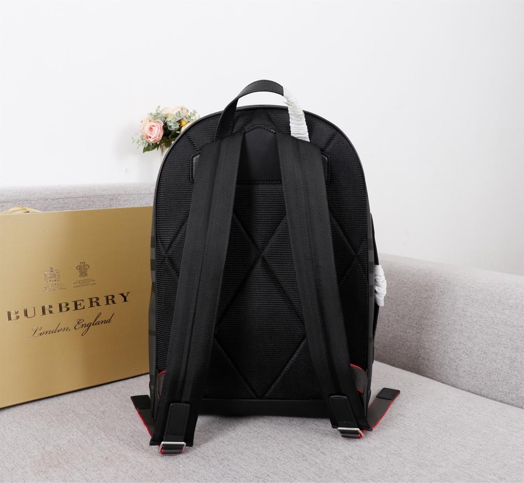 Replica Burberry Men 80051601 London Check and Leather Backpack