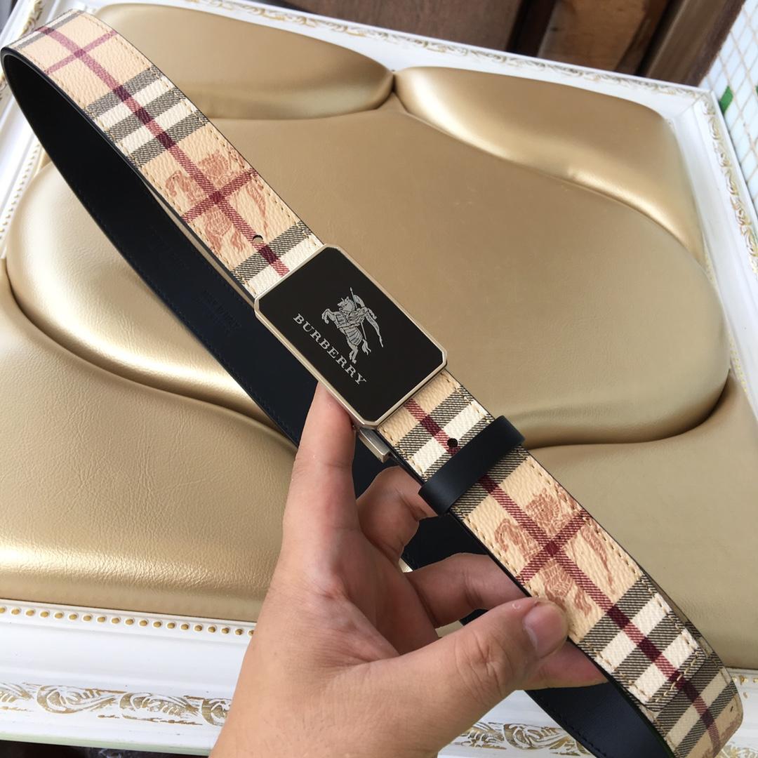 Replica Burberry Men Reversible Leather Belt Width 3.5cm 013