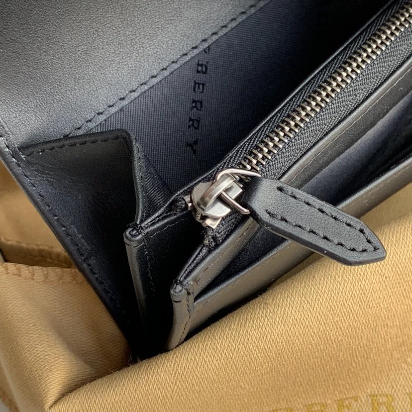 Replica Burberry Men Vintage Check Leather Long Wallet Black Br02