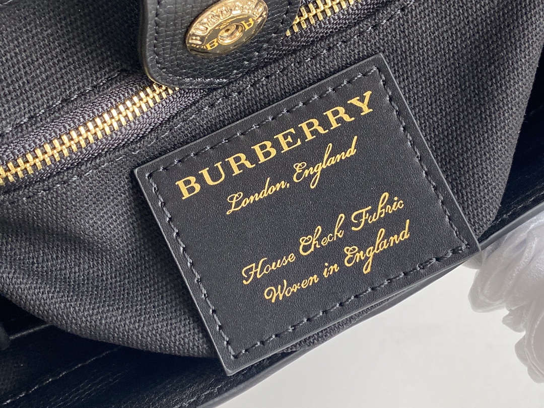 Replica Burberry Tote Bag Black Leather 26cm