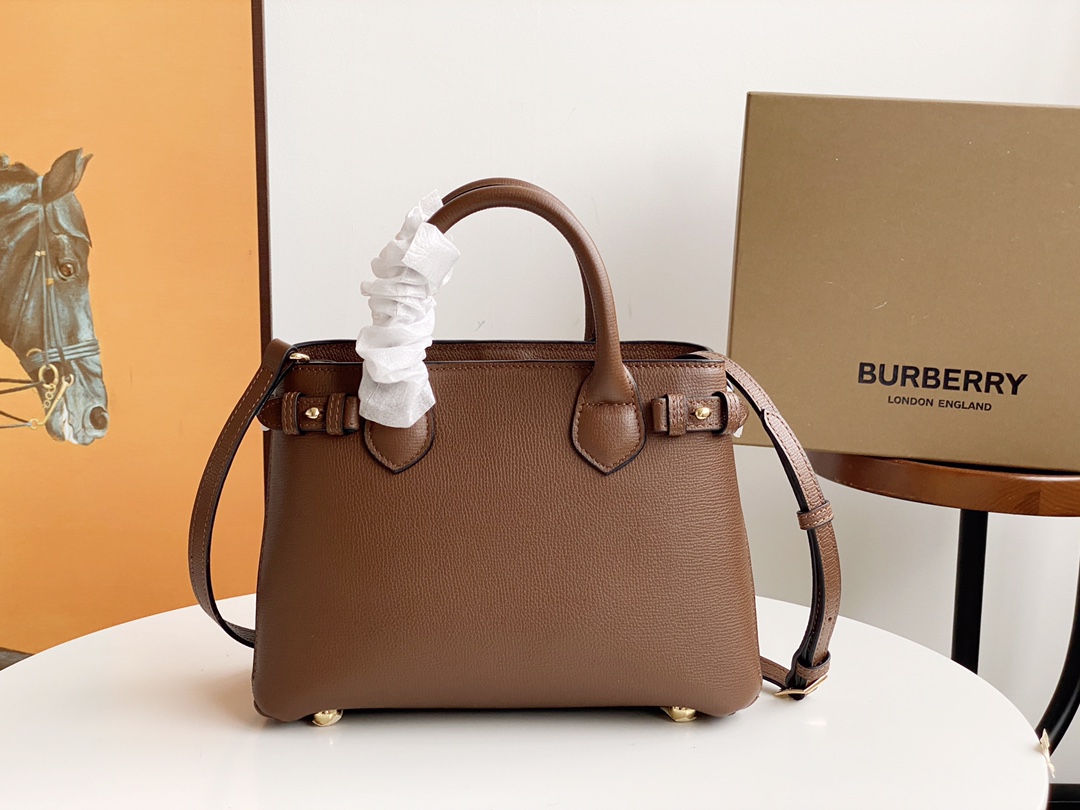 Replica Burberry Tote Bag Khaki Leather 26cm