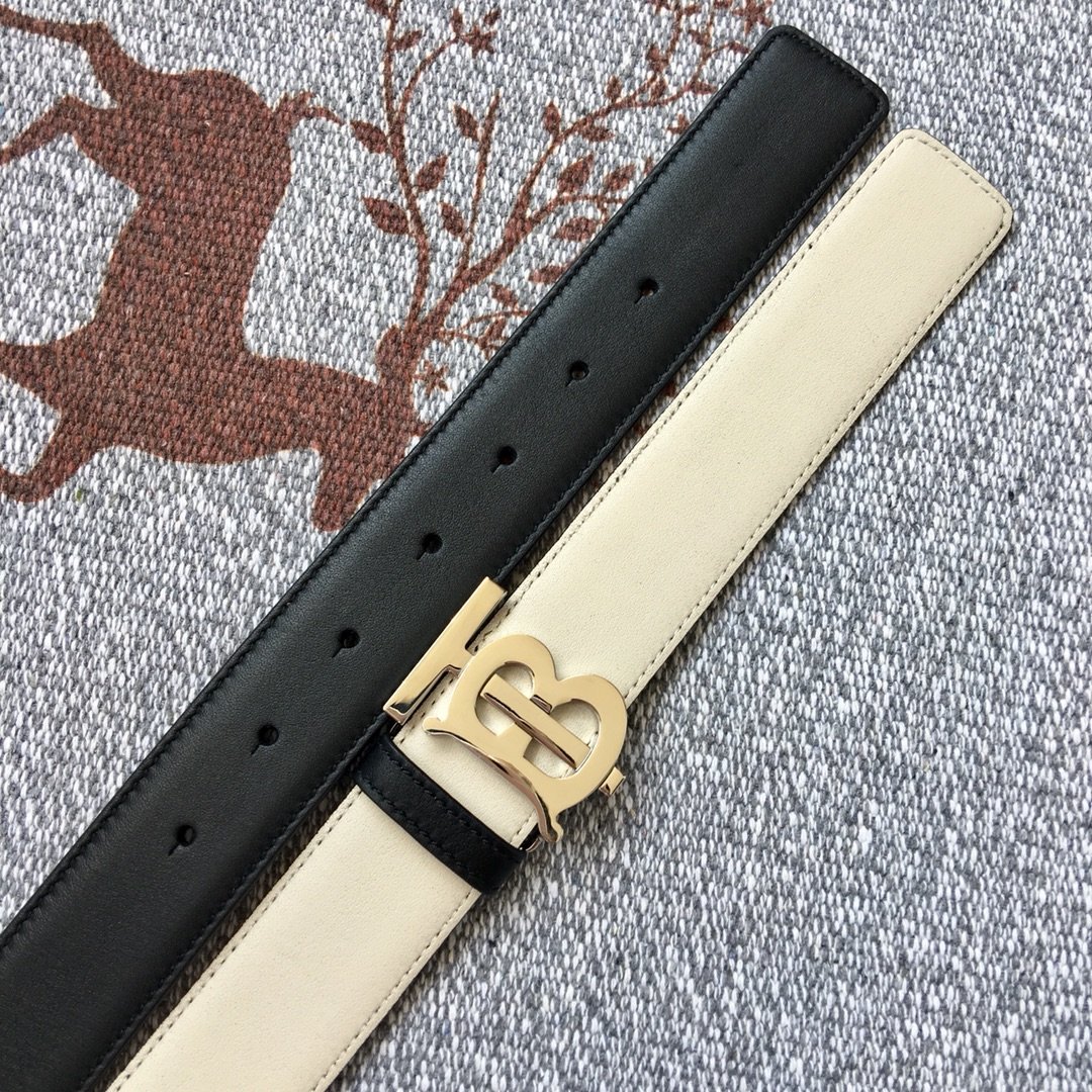 Replica Burberry Women Monogram Motif Leather Belt Width 3.5cm 017