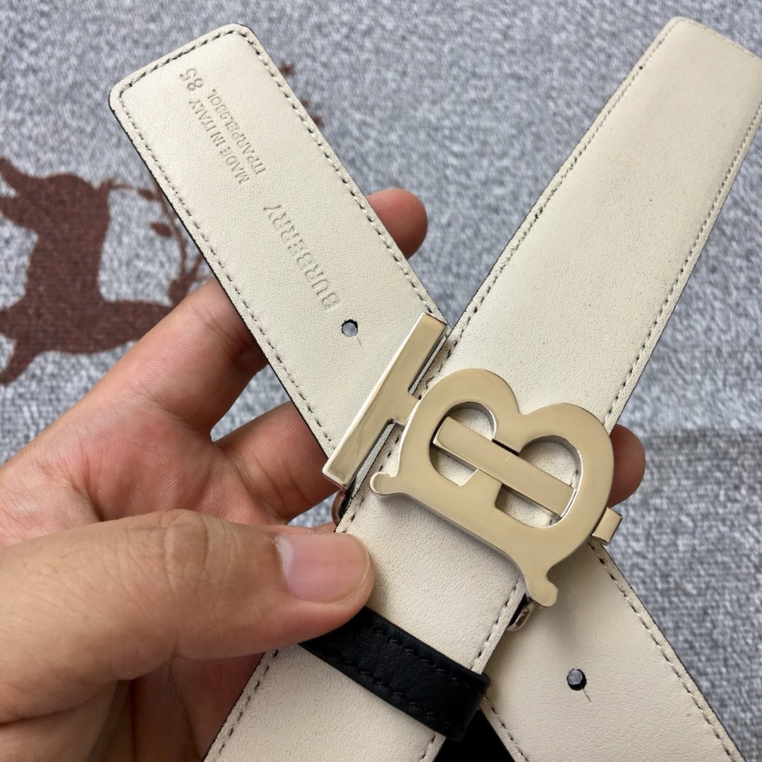 Replica Burberry Women Monogram Motif Leather Belt Width 3.5cm 017