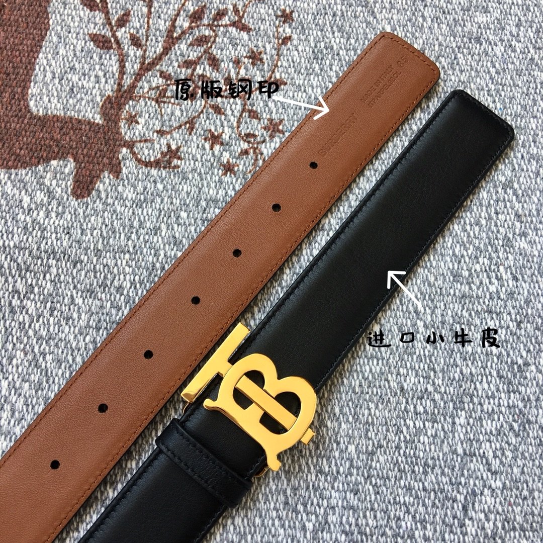 Replica Burberry Women Monogram Motif Leather Belt Width 3.5cm 018