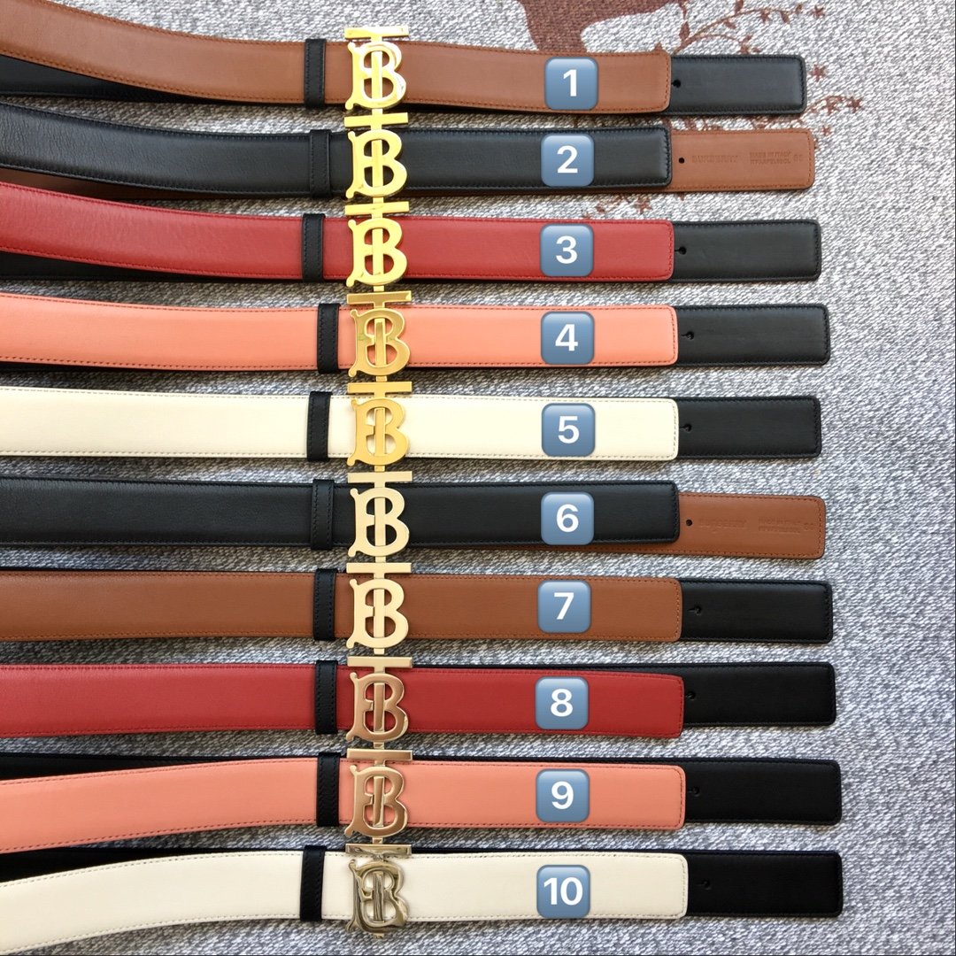 Replica Burberry Women Monogram Motif Leather Belt Width 3.5cm 018