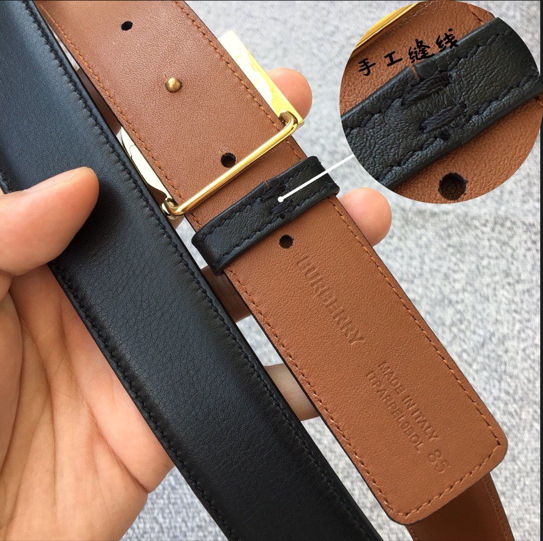 Replica Burberry Women Monogram Motif Leather Belt Width 3.5cm 018