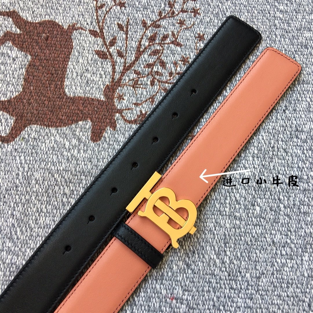 Replica Burberry Women Monogram Motif Leather Belt Width 3.5cm 019