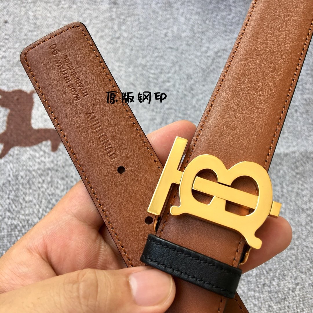 Replica Burberry Women Monogram Motif Leather Belt Width 3.5cm 020