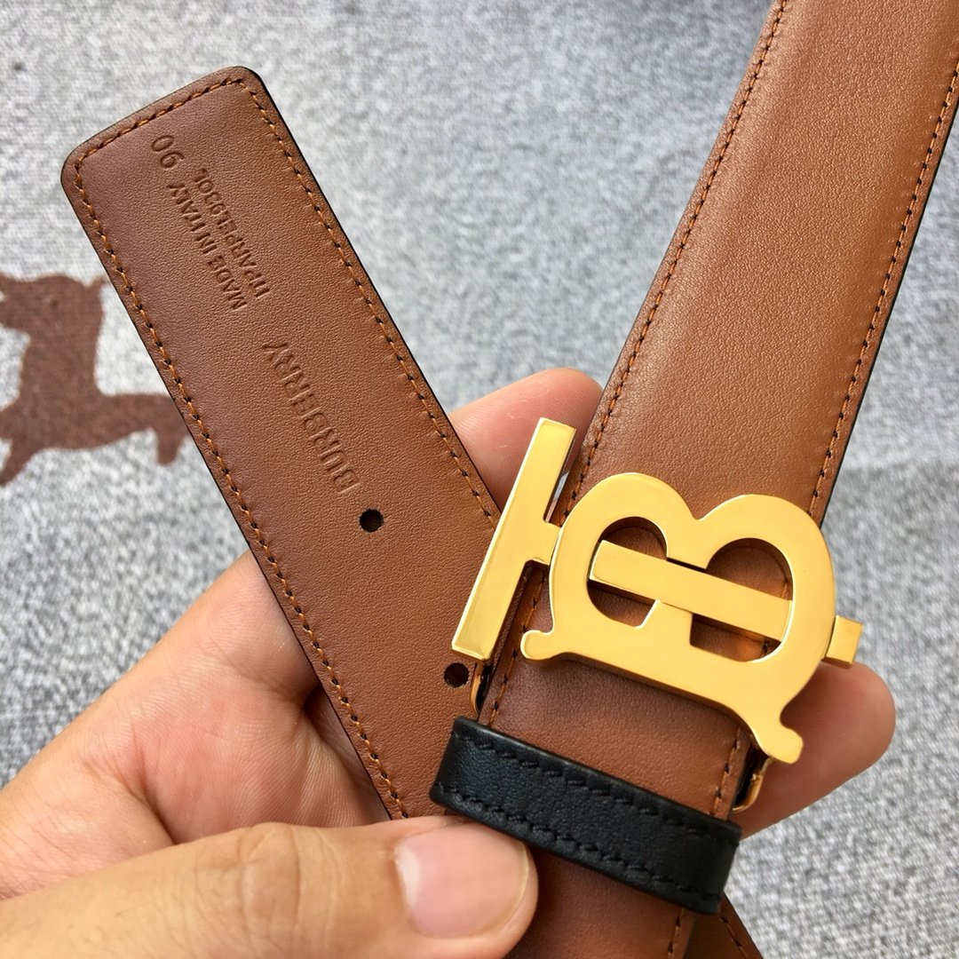 Replica Burberry Women Monogram Motif Leather Belt Width 3.5cm 020