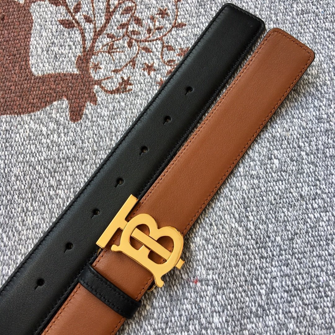 Replica Burberry Women Monogram Motif Leather Belt Width 3.5cm 020