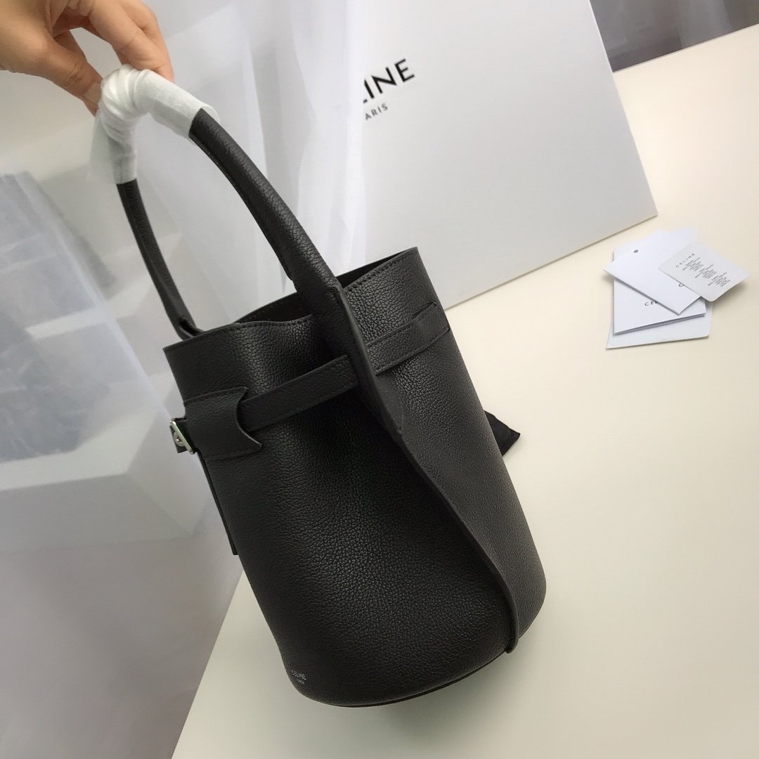 Replica Celine Big Bag Nano Bucket in Supple grained Calfskin Black