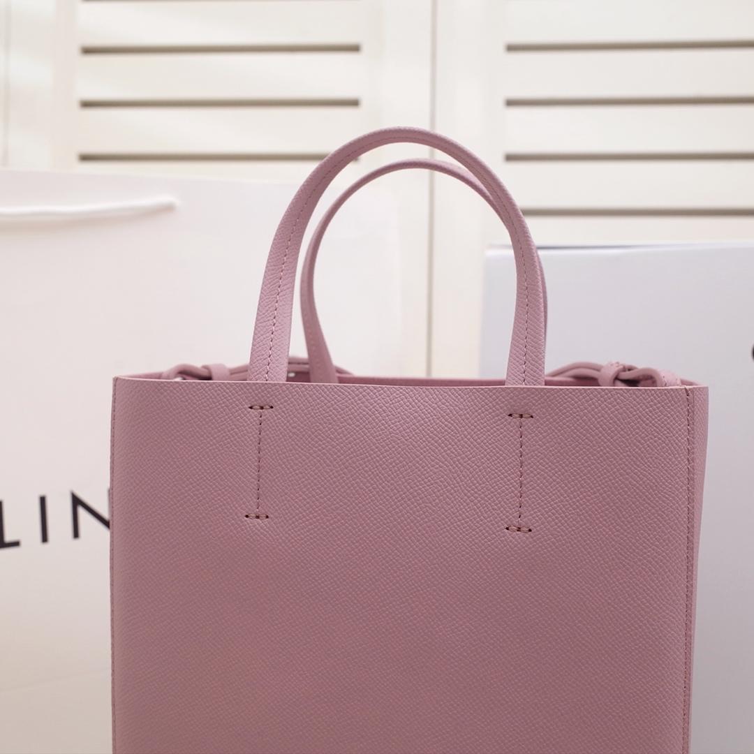 Replica Celine Cabas in Grained Calfskin Pink and Black