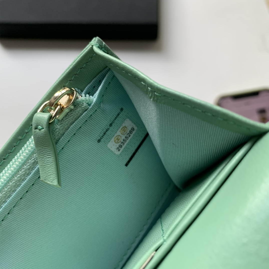 Replica Chanel 19 Long Wallet Green AP0953