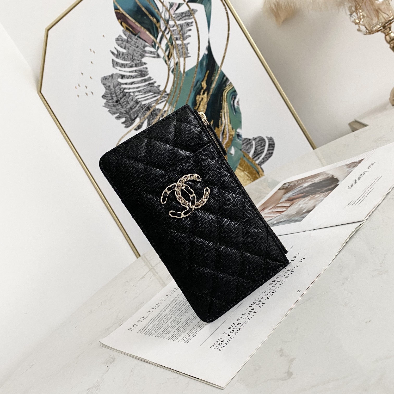 Replica Chanel 81030 Phone Wallet Black