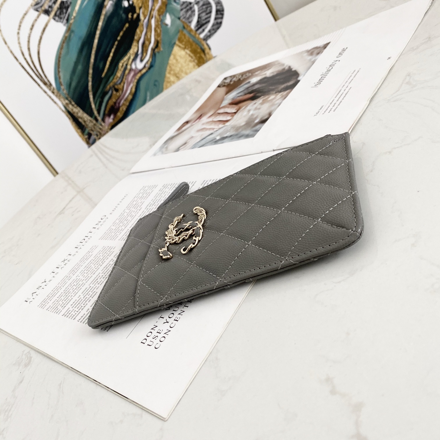 Replica Chanel 81030 Phone Wallet Gray