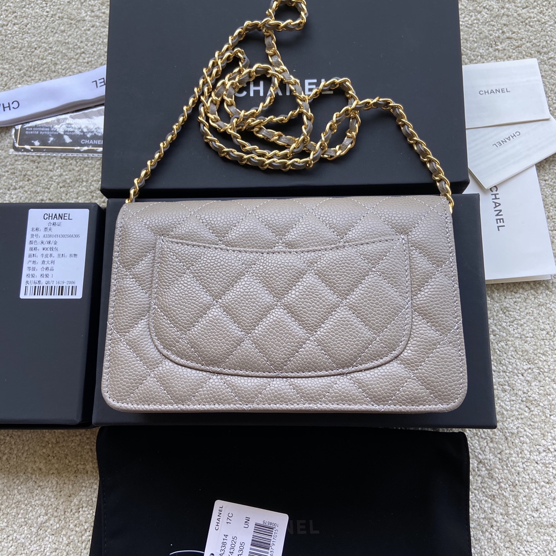 Replica Chanel A33814 Women Classcics Wallet On Chain Gray