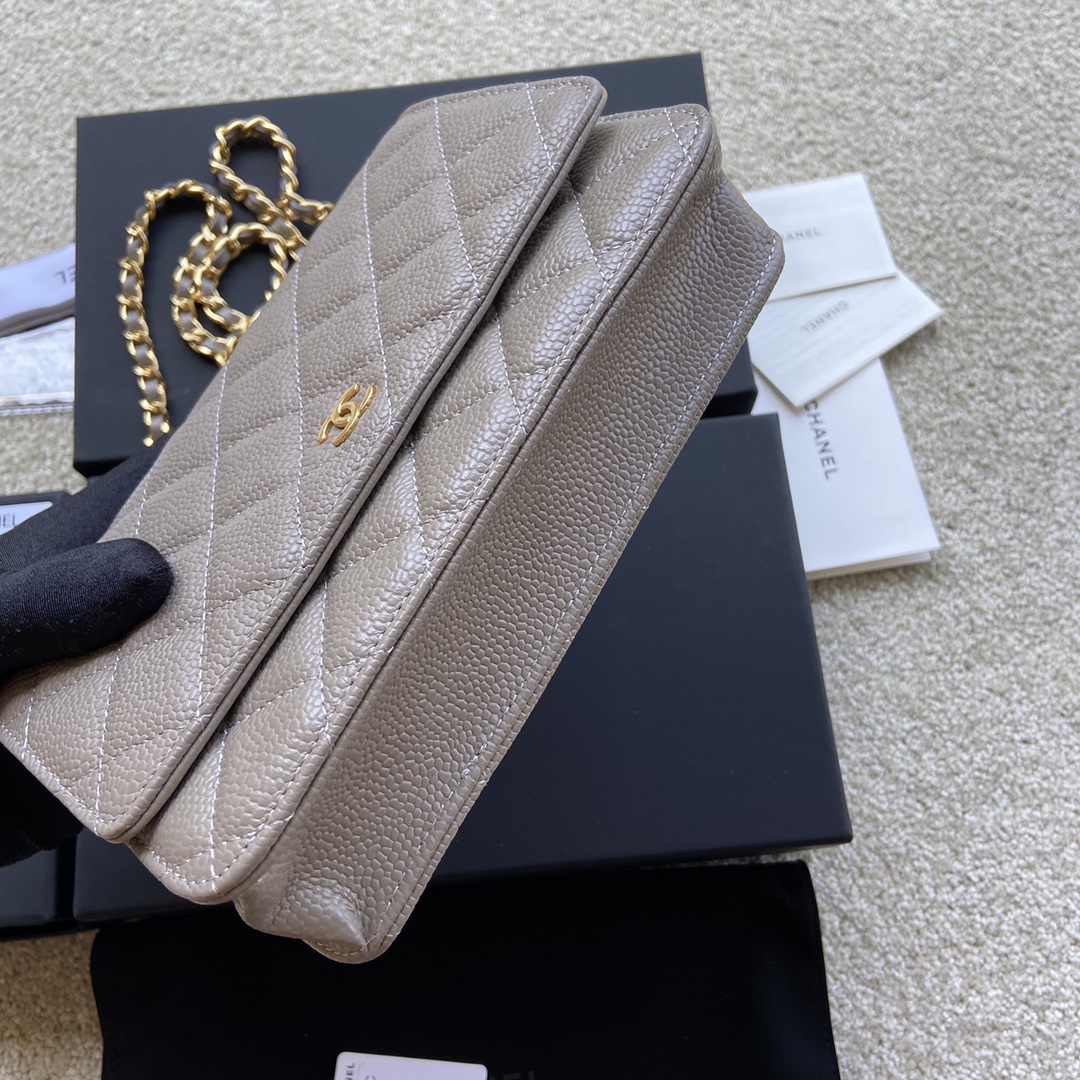 Replica Chanel A33814 Women Classcics Wallet On Chain Gray