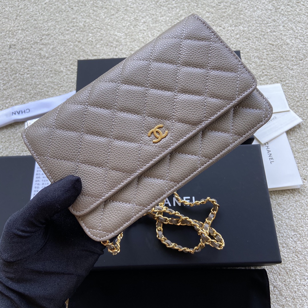 Replica Chanel A33814 Women Classcics Wallet On Chain Gray