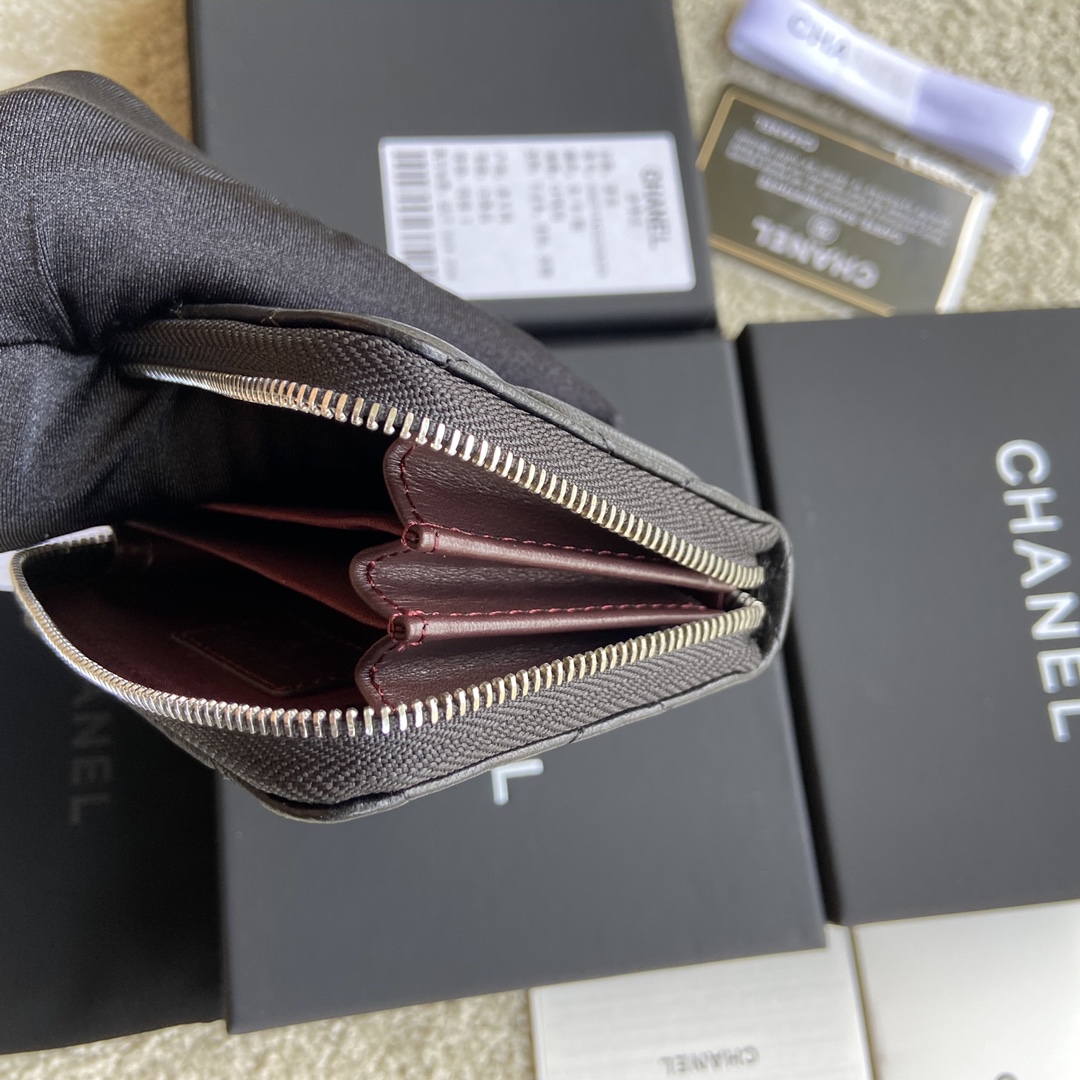 Replica Chanel A69271 Small Wallet Black Leather With Sliver